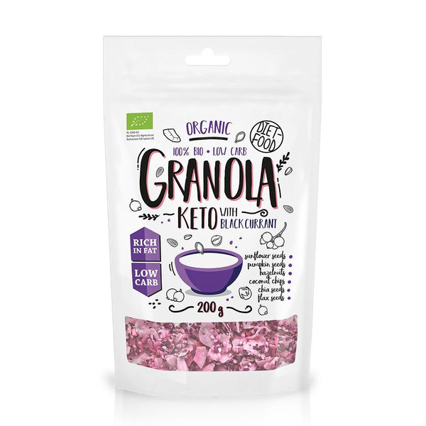  Keto Granola bio cu coacaze negre 200g, Diet-Food