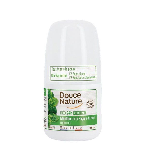  Deo roll-on purifiant cu menta - toate tipurile de piele 50ml, BIO,Douce Nature