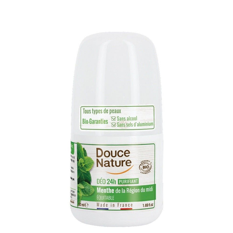 Deo roll-on purifiant cu menta - toate tipurile de piele 50ml, BIO,Douce Nature 1