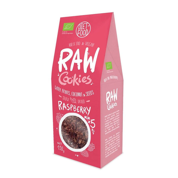  Fursecuri raw vegane cu zmeura 100g, BIO, Diet Food