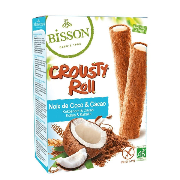  Crousty Roll cu cacao și cocos - fara gluten 125g, BIO, BISSON