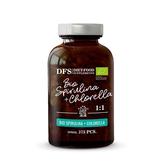 Bio Spirulina + Chlorella Diet-Food - 375 tablete x 400mg - 150g, DIET-FOOD