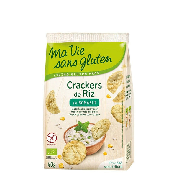  Crackers din orez cu rozmarin - fara gluten 40g, BIO,Ma vie sans gluten