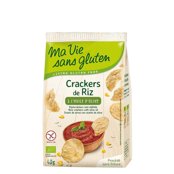  Crackers din orez cu ulei de masline - fara gluten 40g, BIO,Ma vie sans gluten