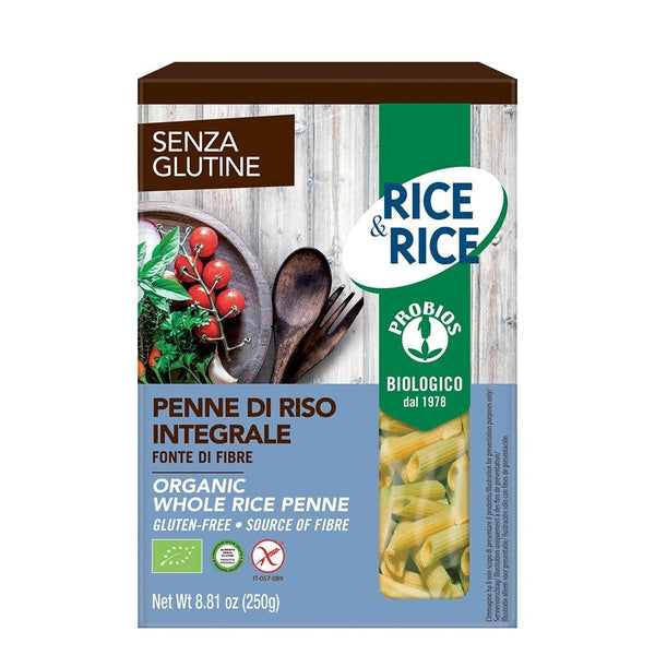  Penne de orez integral - fara gluten 250g, BIO, Probios