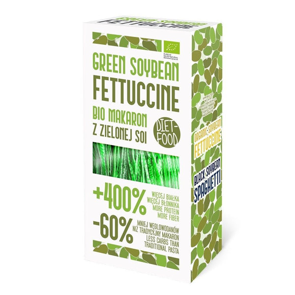  Paste bio Fettuccine din soia verde 200g, DIET FOOD