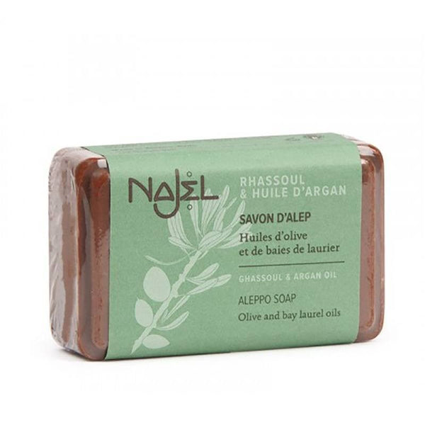  Sapun de Alep cu ulei de argan si argila rhassoul - 100g, Najel