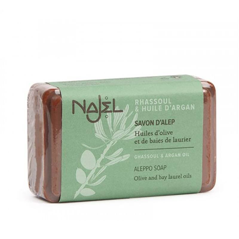 Sapun de Alep cu ulei de argan si argila rhassoul - 100g, Najel 1