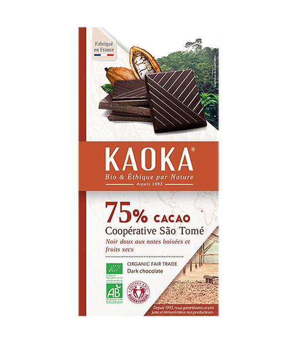  Ciocolata neagra 75 % Sao Tome 100g, BIO, KAOKA