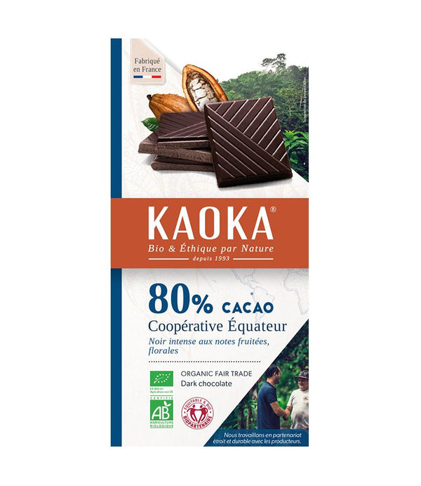  Ciocolata neagra 80% cacao Ecuador 100g, BIO, KAOKA