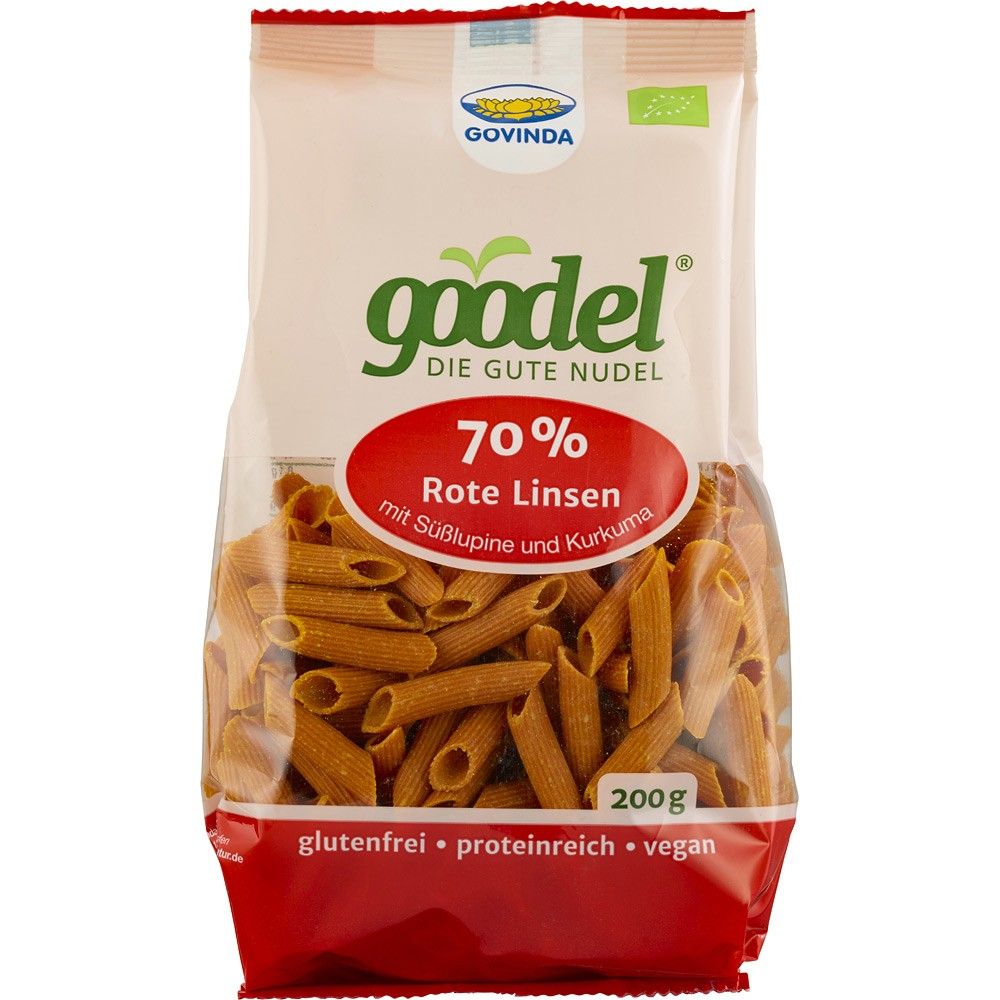 Penne proteice bio din linte si lupin fara gluten 200g Govinda