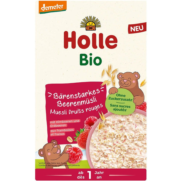  Musli integral cu zmeura și capsuni pentru copii,  + 1 an ,Bio ,Holle, 200g