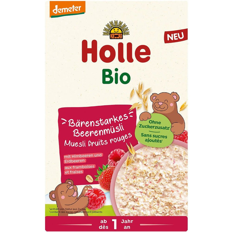 Musli integral cu zmeura și capsuni pentru copii,  + 1 an ,Bio ,Holle, 200g 1