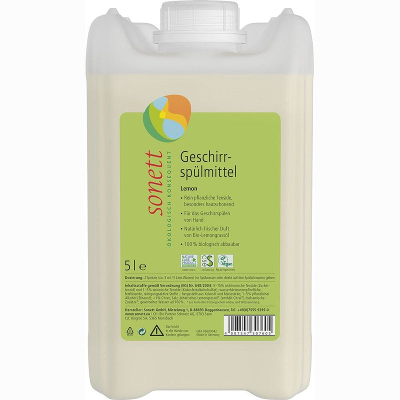 Detergent pentru spalat vase cu lamaie bio, 5L, Sonett 1