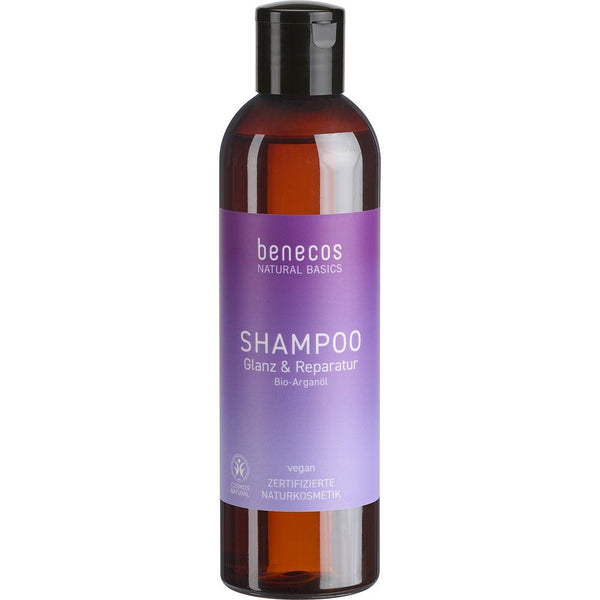  Sampon pentru stralucirea si repararea parului cu ulei bio de argan , 250ml, Benecos