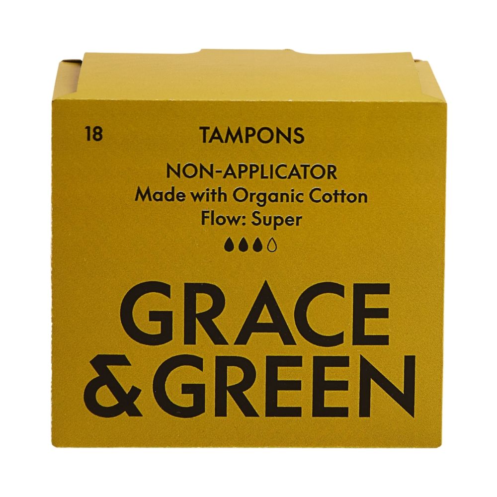 Tampoane din bumbac organic 100% Super (18 buc), Grace and Green