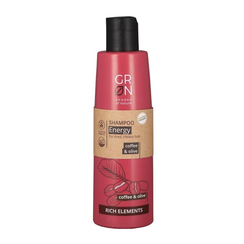 Sampon energizant Bio Organic Rich Elements cu cafea si masline (250ml), GRN Shades of Nature