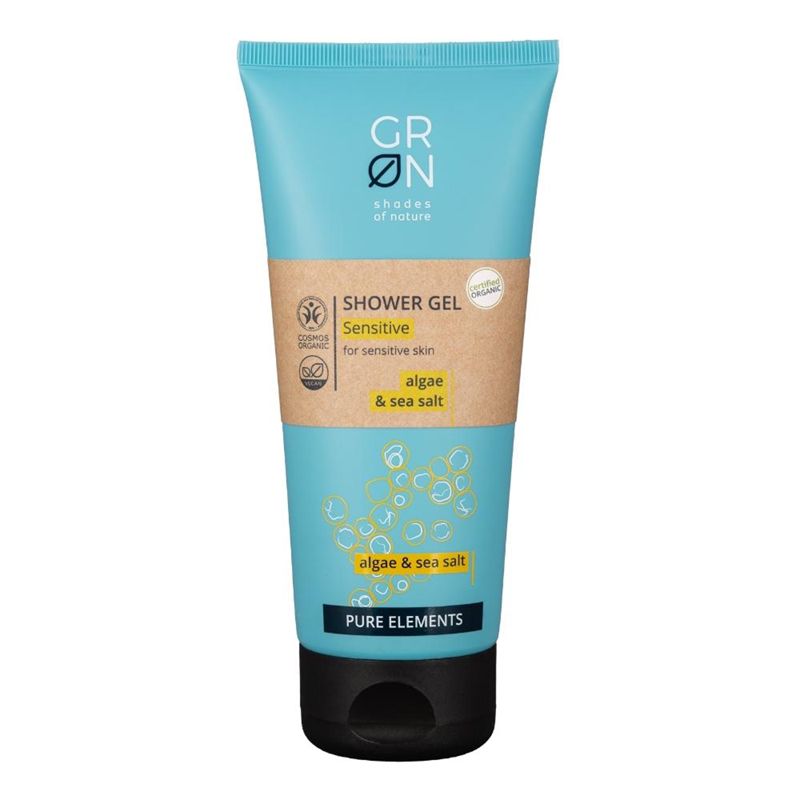 Gel de dus sensitive Bio Organic Pure Elements cu sare de mare si alge (200ml), GRN Shades of Nature