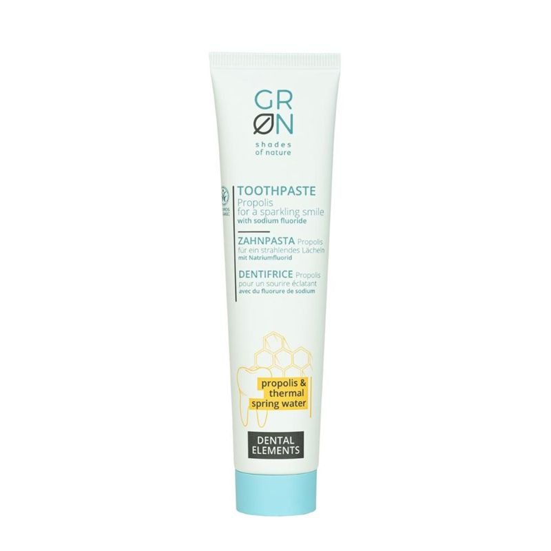 Pasta de dinti Bio Organica Dental Elements cu propolis, apa termala si fluorura de sodiu (75ml), GRN Shades of Nature