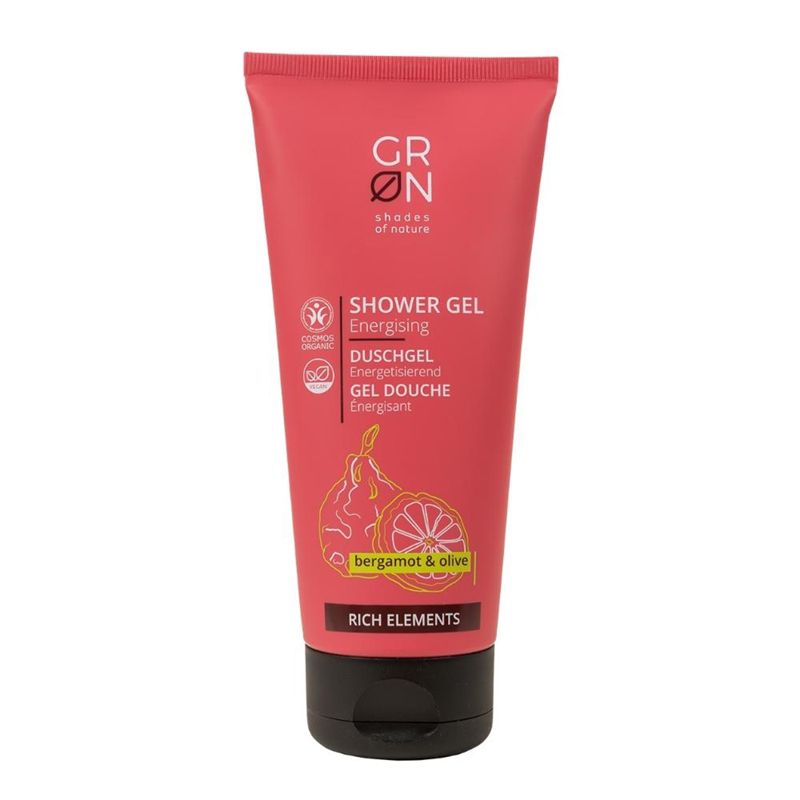 Gel de dus energizant Bio Organic Rich Elements cu masline si bergamota (200ml), GRN Shades of Nature