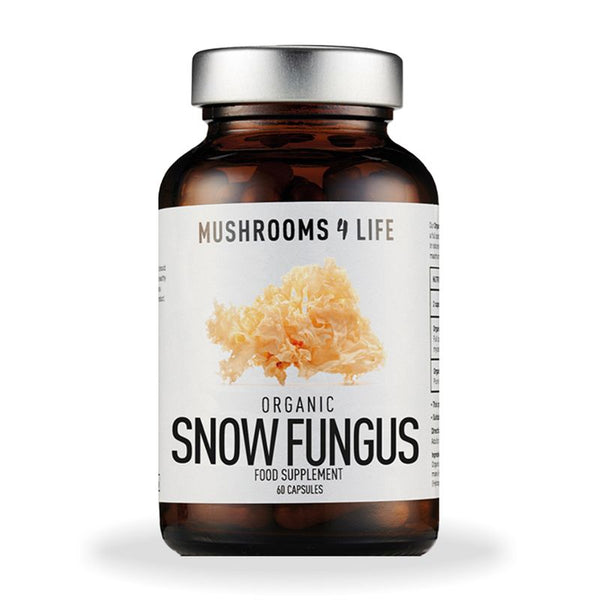  Organic Snow Fungus Mushroom (Tremella) 800 mg Full Spectrum (60 capsule), Mushrooms4Life