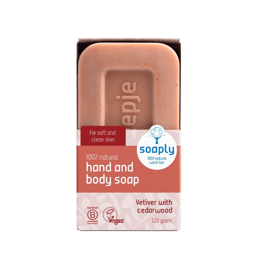 Sapun ecologic pentru maini si corp cu 100% ingrediente naturale Vetiver with Cedarwood (120 gr), Soaply