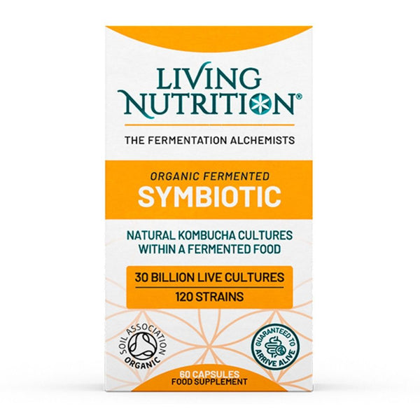  Organic Fermented SYMBIOTIC, prebiotic si probiotic, 30 mld CFU (60 capsule), Living Nutrition