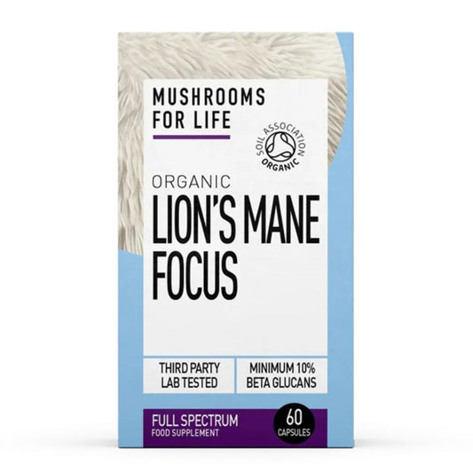 Organic Lions Mane Focus 1000 mg Full Spectrum (60 capsule), MushroomsForLife