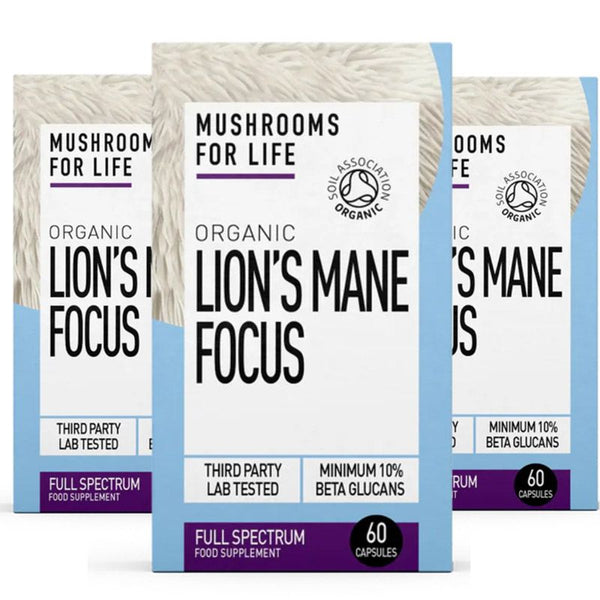  Economy Pack Organic Lions Mane Focus Mushroom 1000 mg Full Spectrum (60 capsule), Mushrooms4Life