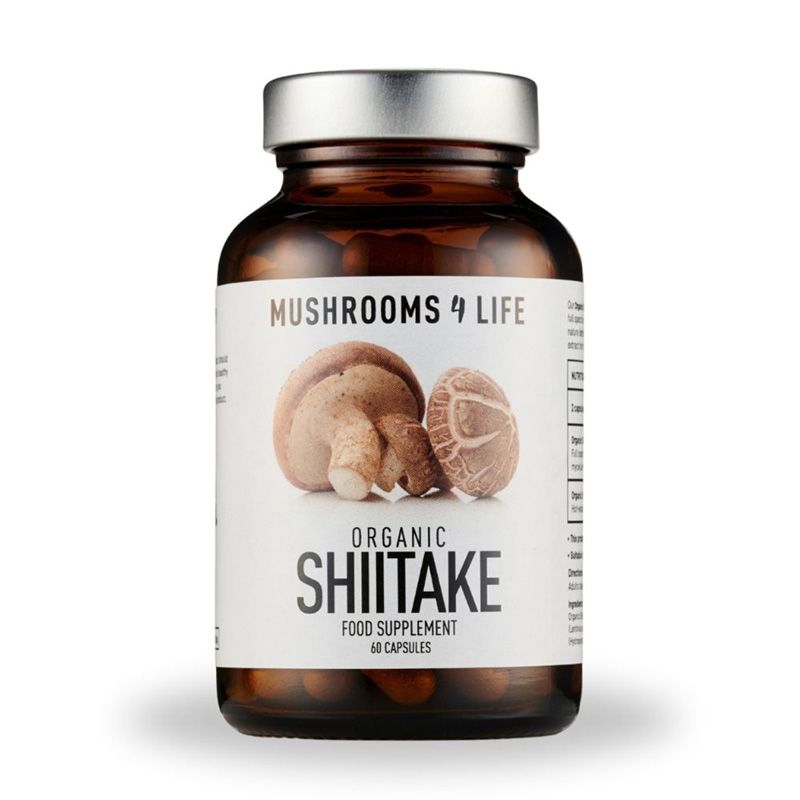 Organic Shiitake 1000 mg Full Spectrum (60 capsule), MushroomsForLife