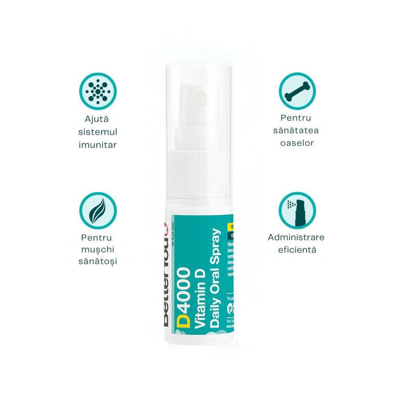 D4000 vitamin d oral spray, 15 ml, betteryou 5