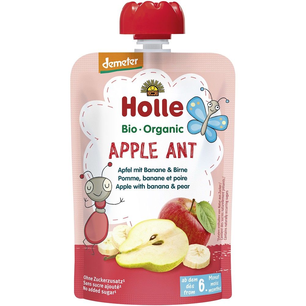Piure bio de mere cu banane si pere pentru copii 6 luni 100g Holle