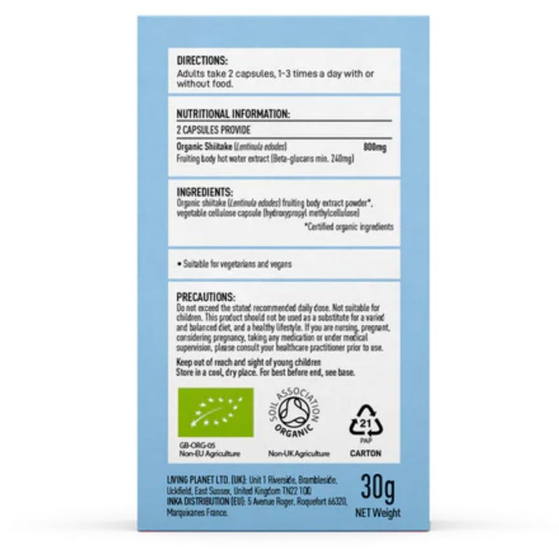 Organic Shiitake 800 mg Full Spectrum (60 capsule), MushroomsForLife 2
