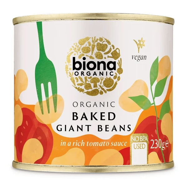  Fasole alba uriasa in sos de rosii, bio, 230g, Biona