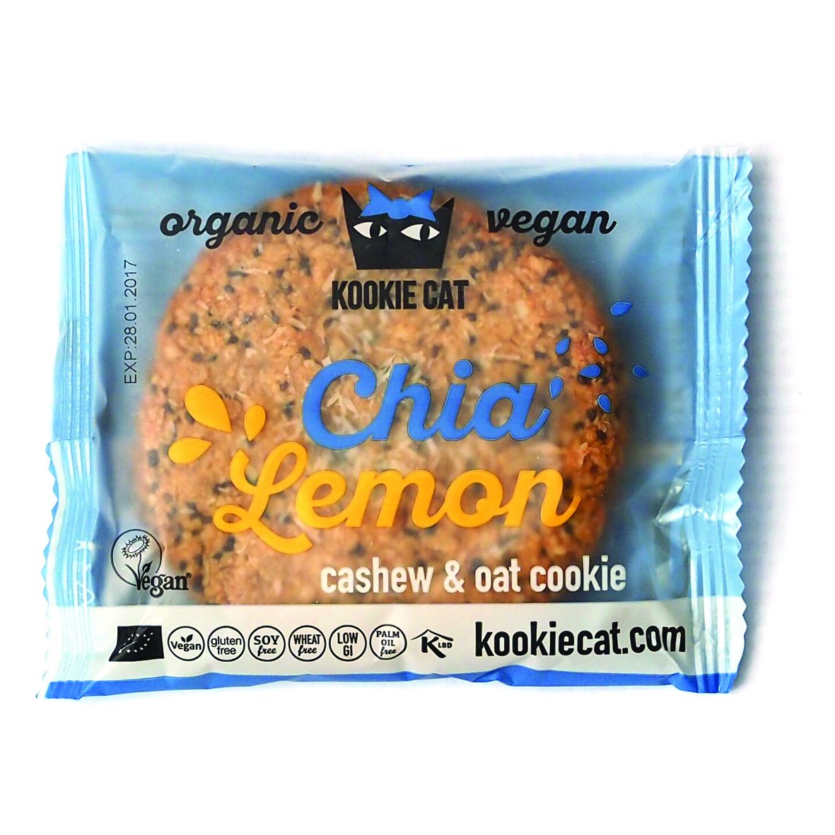 Cookie cu chia si lamaie fara gluten eco 50g, Kookie Cat