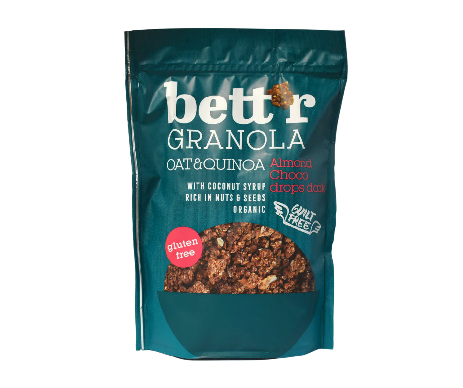 Granola cu migdale si bucati de ciocolata neagra fara gluten eco 300g Bettr