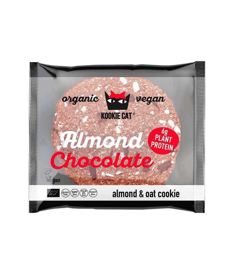 Cookie cu migdale si ciocolata neagra, fara gluten, eco 50g, Kookie Cat