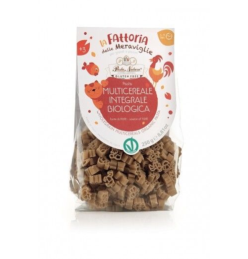 Paste integrale din multicereale fara gluten pentru copii, eco 250g Pasta Natura