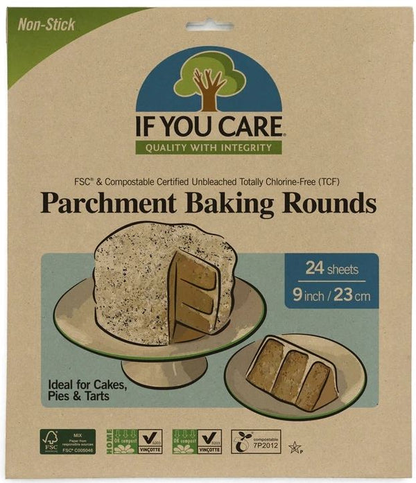  Hartie de copt rotunda, nealbita, fara clor, compostabila, 24 buc, If You Care