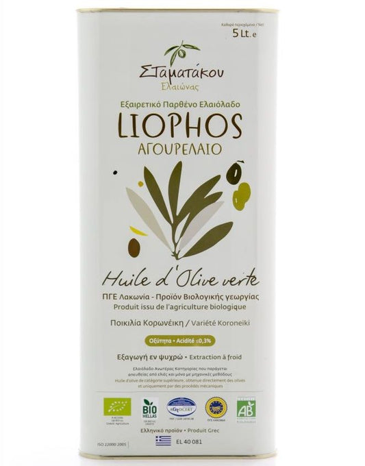 Ulei de masline extravirgin Liophos Early Harvest bio 5 litri Stamatakos