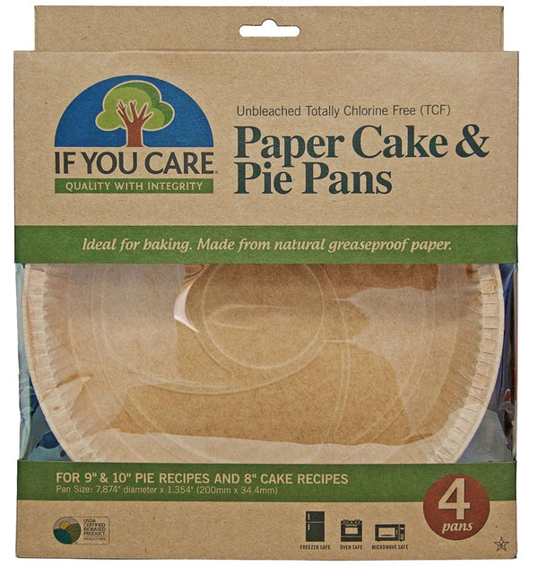  Forme de copt rotunde pentru tarte, din hartie nealbita, fara clor, 4 buc., If You Care