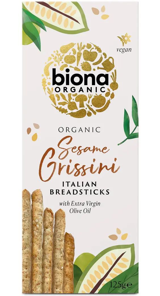 Grisine cu susan si ulei de masline bio 125g Biona 1