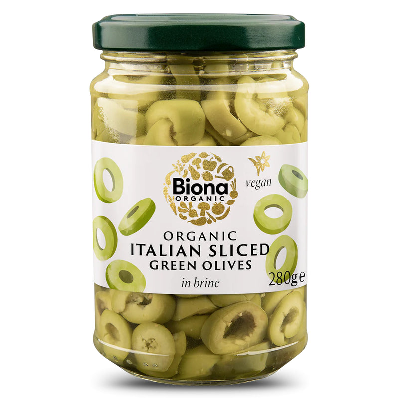 Masline verzi italiene feliate, in saramura, bio, 280g, Biona 1