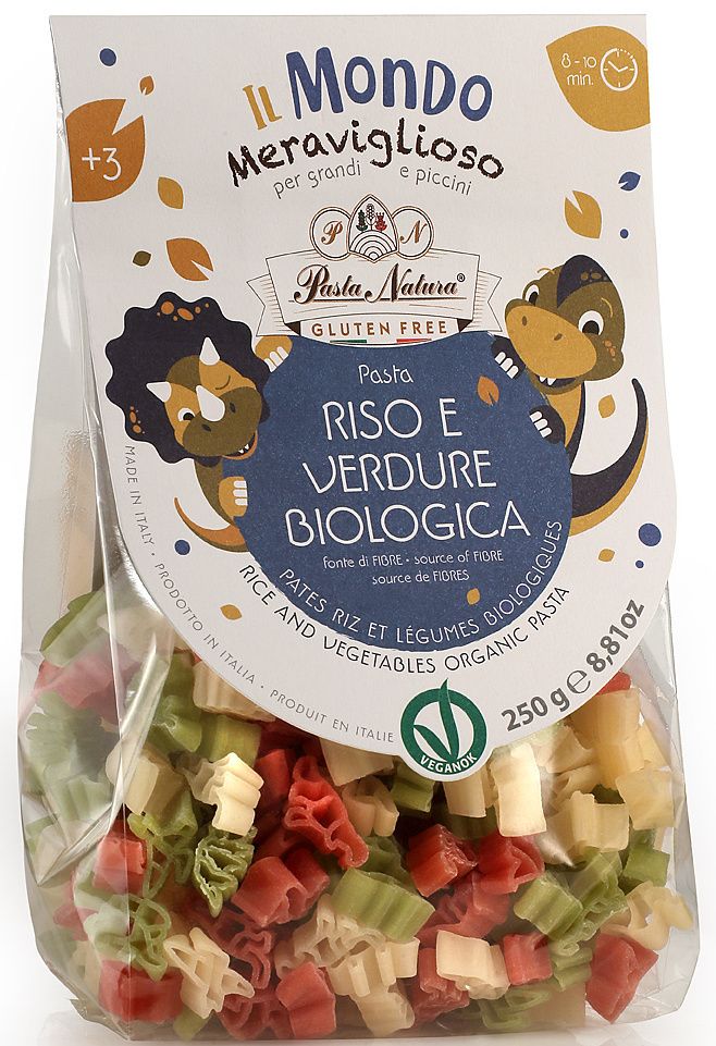 Paste de orez cu sfecla si spanac fara gluten pentru copii, bio, 250g Pasta Natura 1