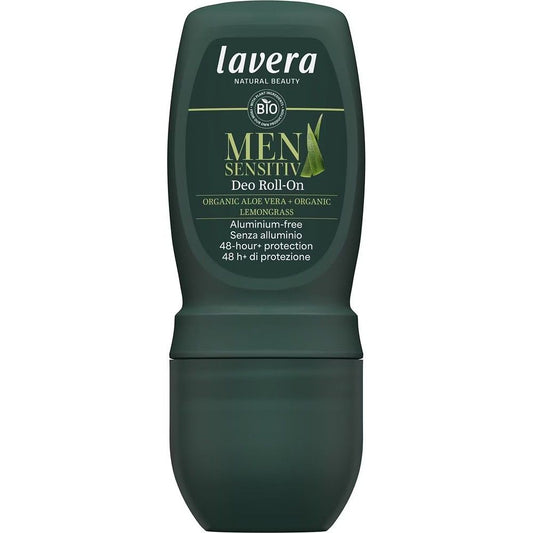 Deo roll-on sensitiv cu aloe vera si lemongras bio, fara saruri de aluminiu, 50ml, LAVERA