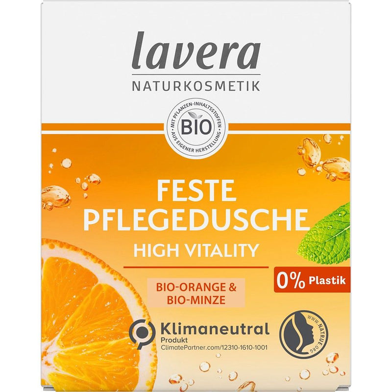 Gel de dus solid cu portocala si menta bio High Vitality , 50g, Lavera 1