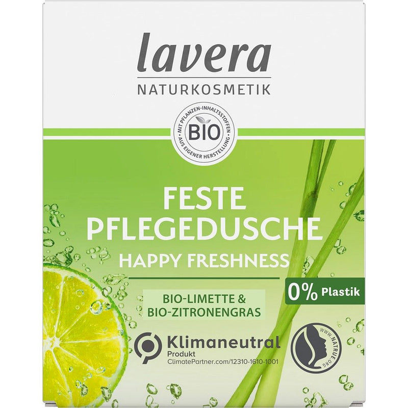 Gel de dus solid cu lime si lemongras bio Happy Freshness , 50ml, Lavera 1