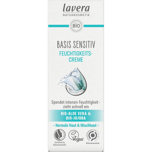 Crema hidratanta basis sensitiv cu aloe vera si jojoba bio pentru ten normal și mixt, 50ml, Lavera