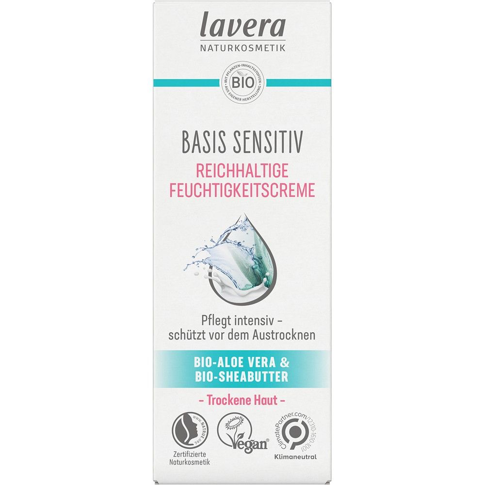 Crema basis sensitiv hidratanta cu aloe vera si unt de shea bio pentru ten uscat, 50ml, LAVERA
