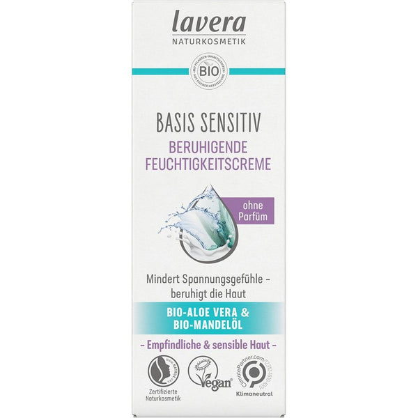  Crema basis sensitiv hidratanta si calmanta cu aloe vera  si ulei de migdale bio, pentru ten sensibil, 50 ml, Lavera